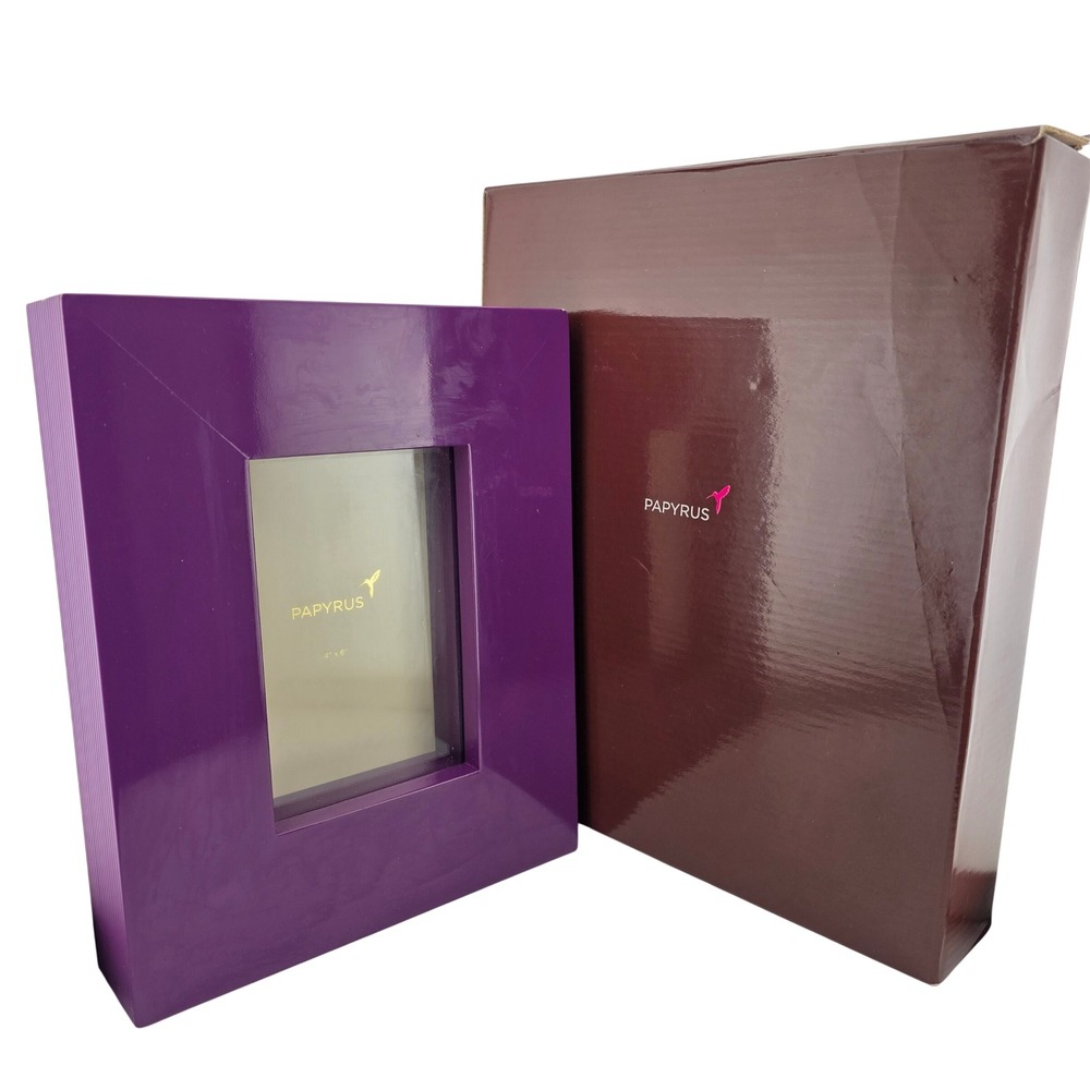 Papyrus Lacquer Photo Frame Unisex 4x6 Amethyst Purple Good Ribbed Edge‎ 561073